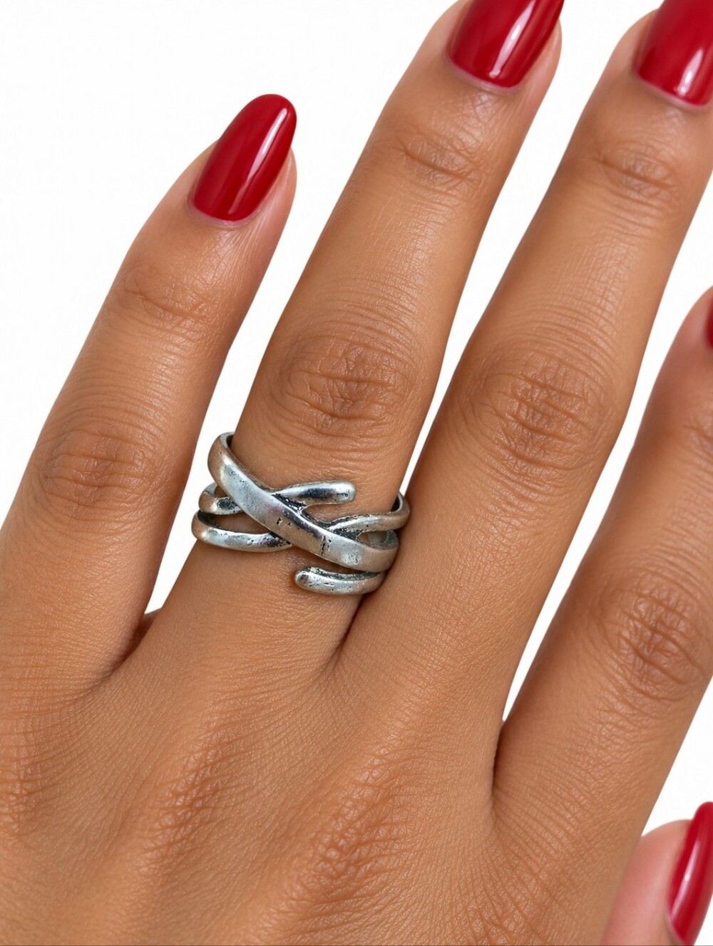 Silver Ring Size 8 Alloy Metal